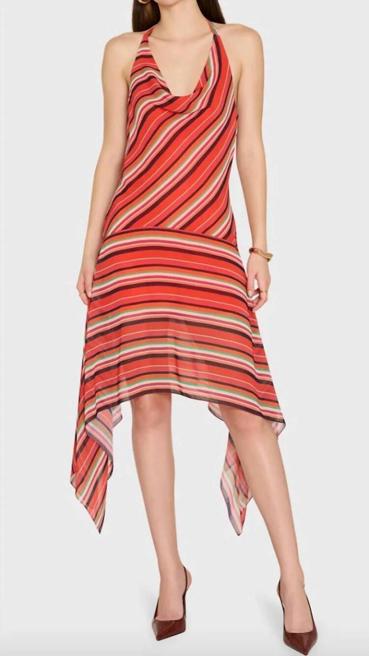 NEW AMANDA UPRICHARD allura midi dress in soleil stripes